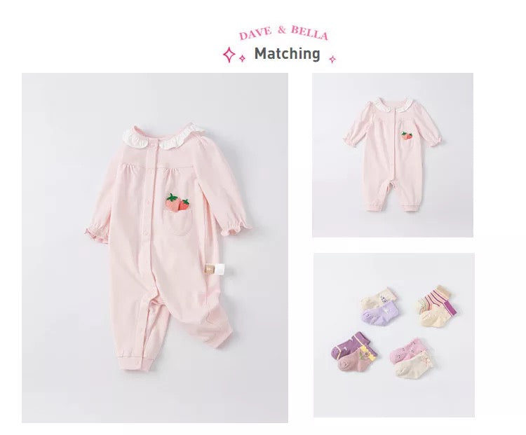 dave&bella デイブベラ いちごモチーフロンパース DB1221154