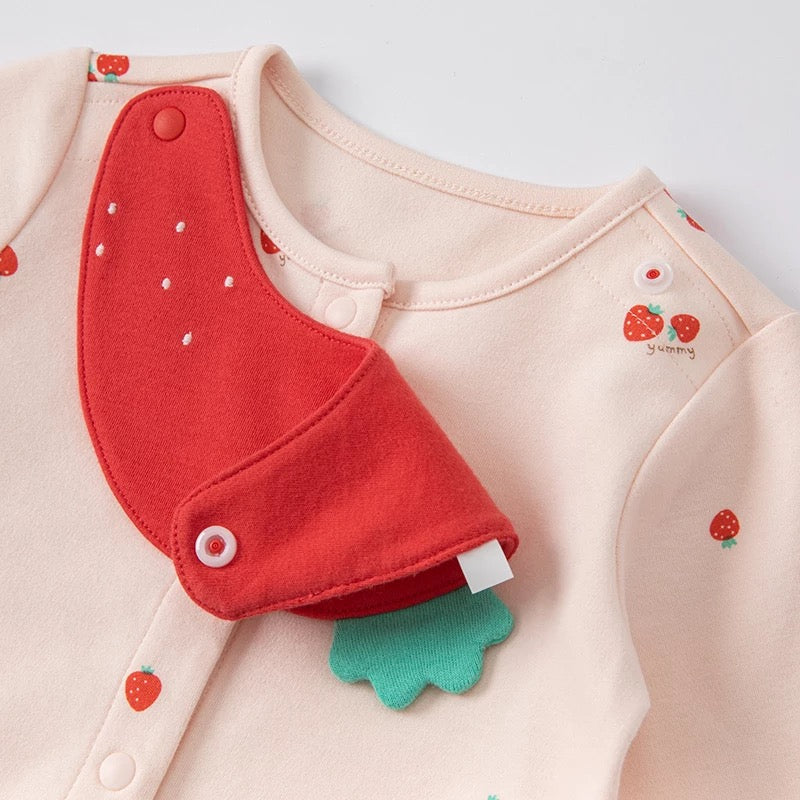 dave&bella デイブベラ スタイ付きいちごデザインロンパース DB1221170 59cm