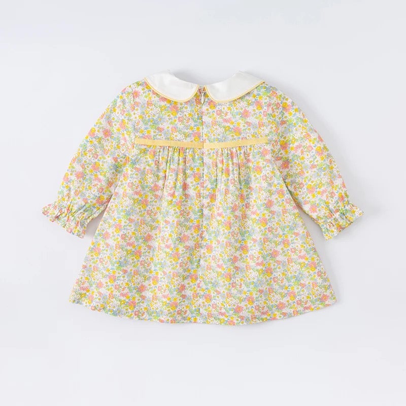 dave&bella Dave Bella Tulip embroidery collar yellow floral dress DB1221058