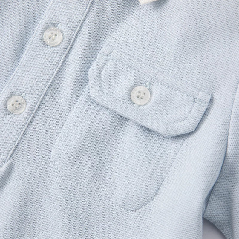 dave&bella light blue polo shirt gray pants set DB2221638