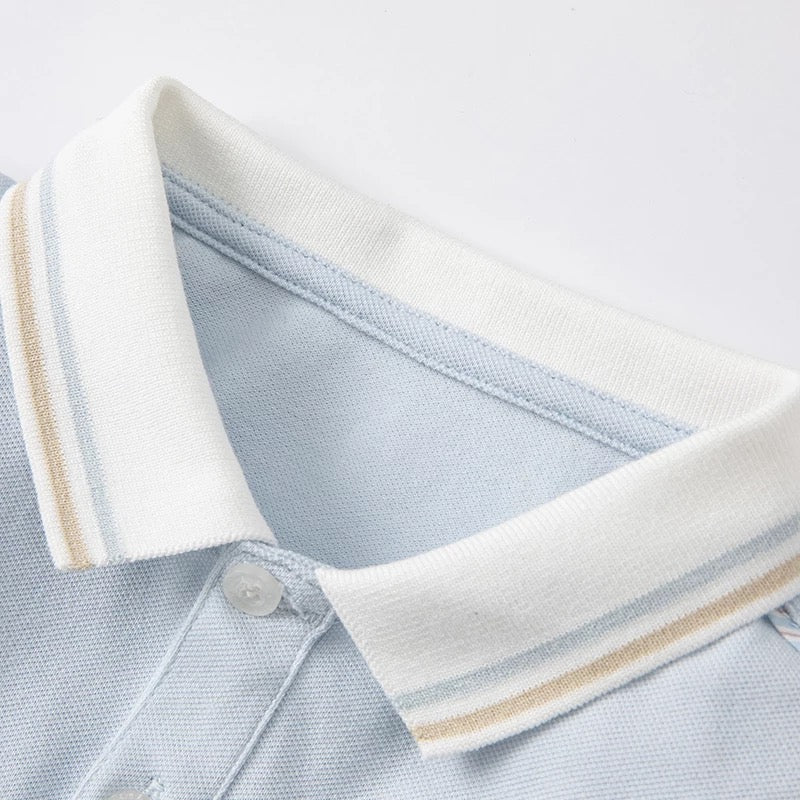 dave&bella light blue polo shirt gray pants set DB2221638