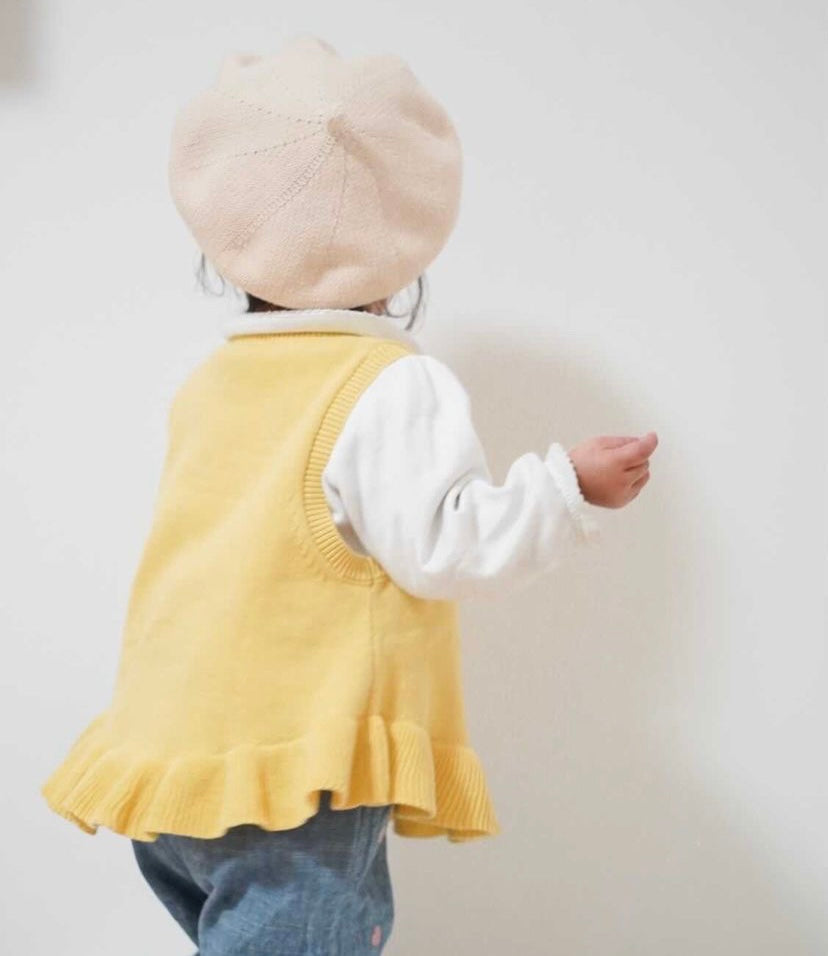 dave&bella デイブベラ フラワー刺繍イエローベスト DB1221228