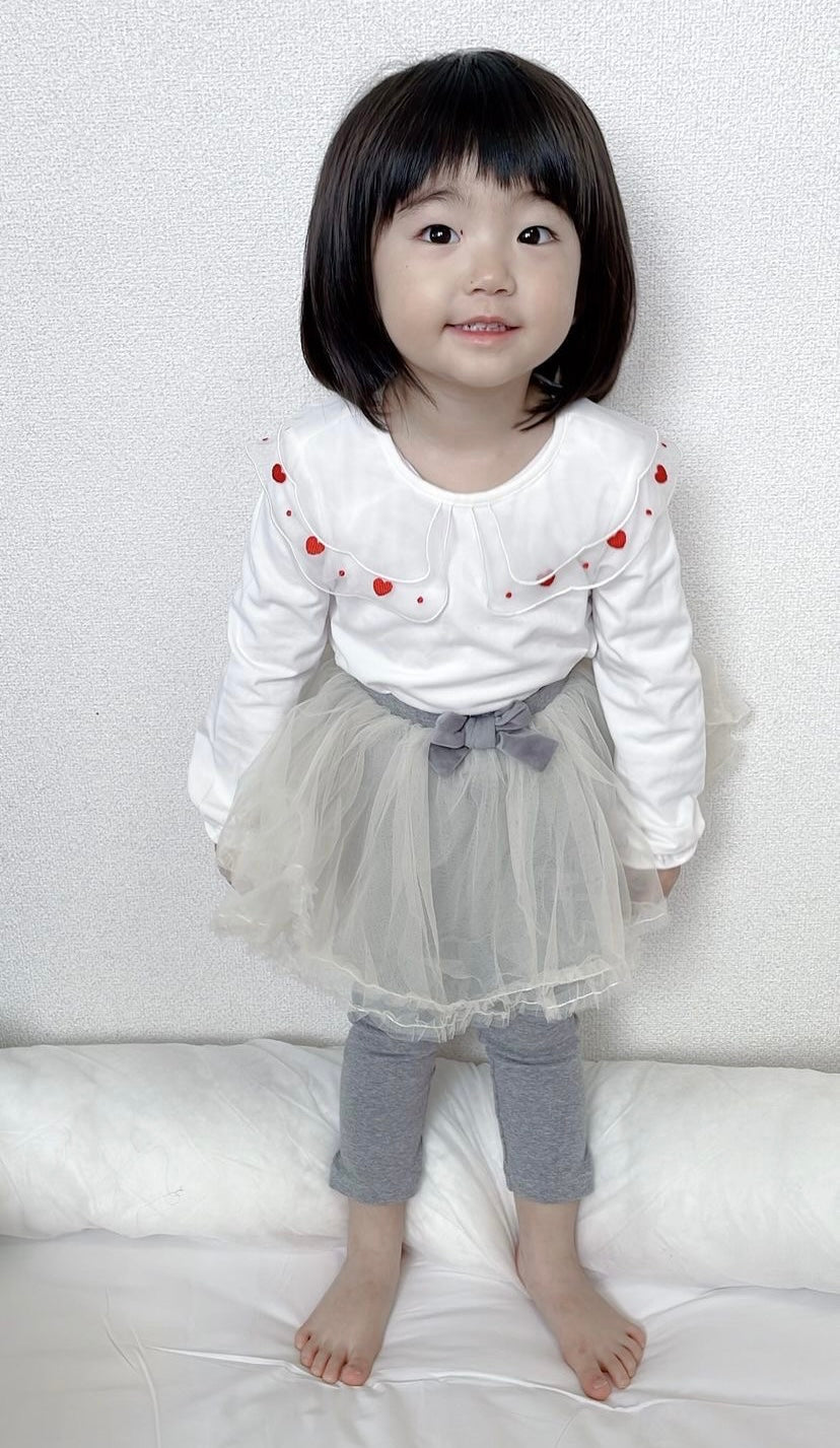 dave&bella Dave Bella heart embroidery double collar blouse DB1220891