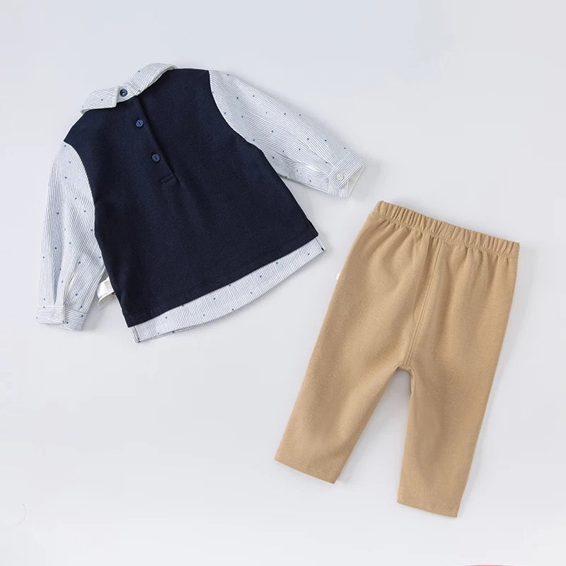 dave&bella デイブベラ ボウタイ付きベストドッキングスターシャツセットアップ DB1220642