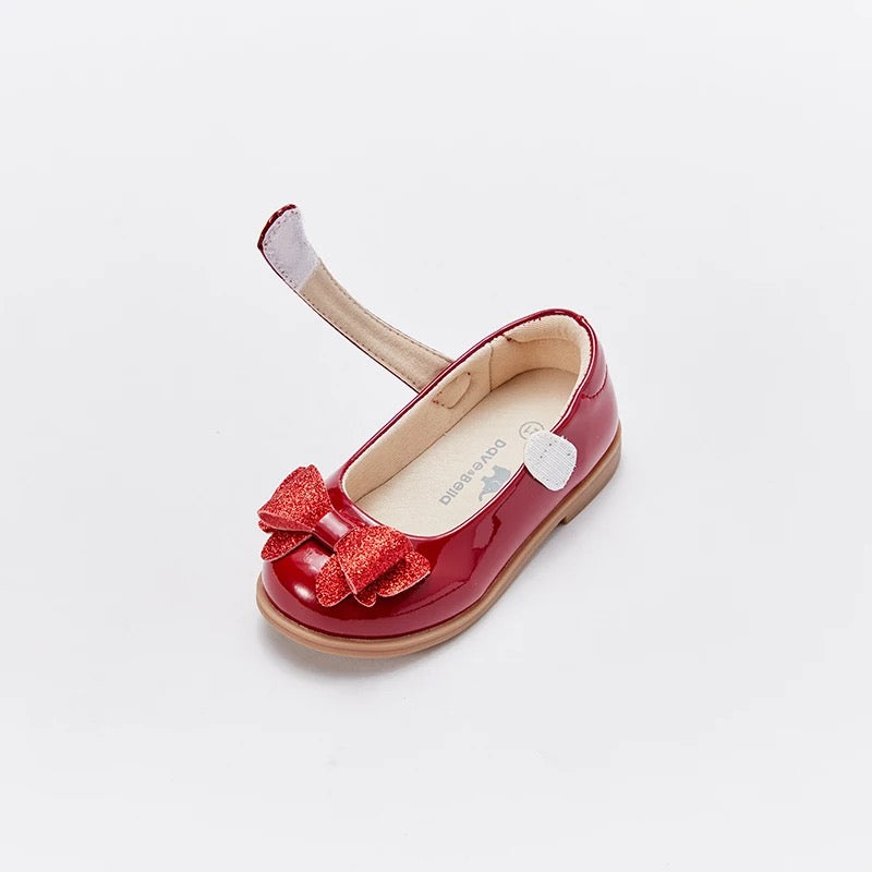 【14.5cm last one】dave&bella デイブベラ レッドリボンエナメルシューズ DB1221533