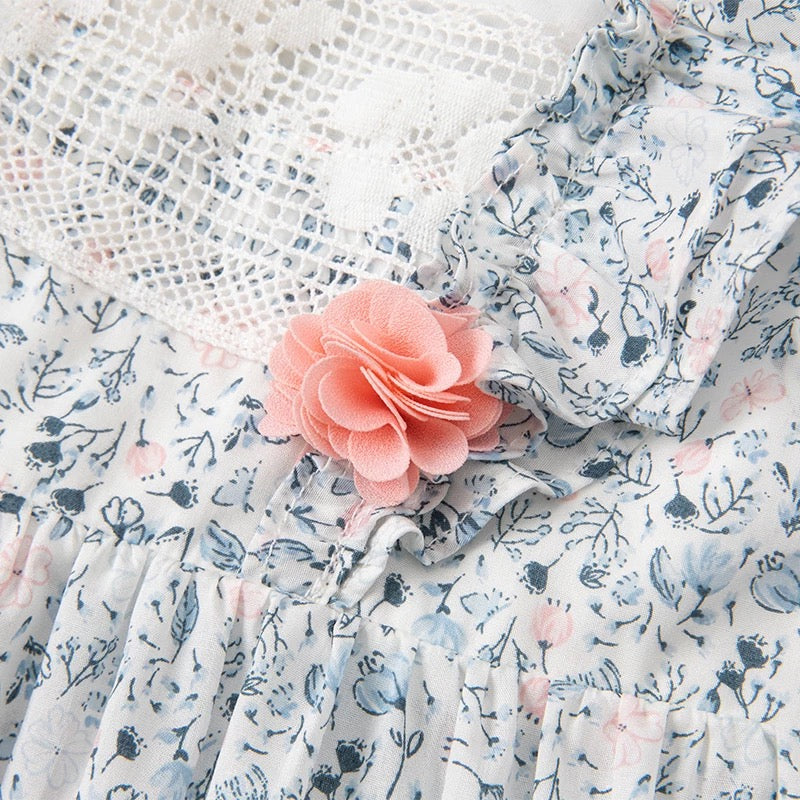 dave&bella デイブベラ フリルスリーブフローラルワンピース DB2221903 90cm