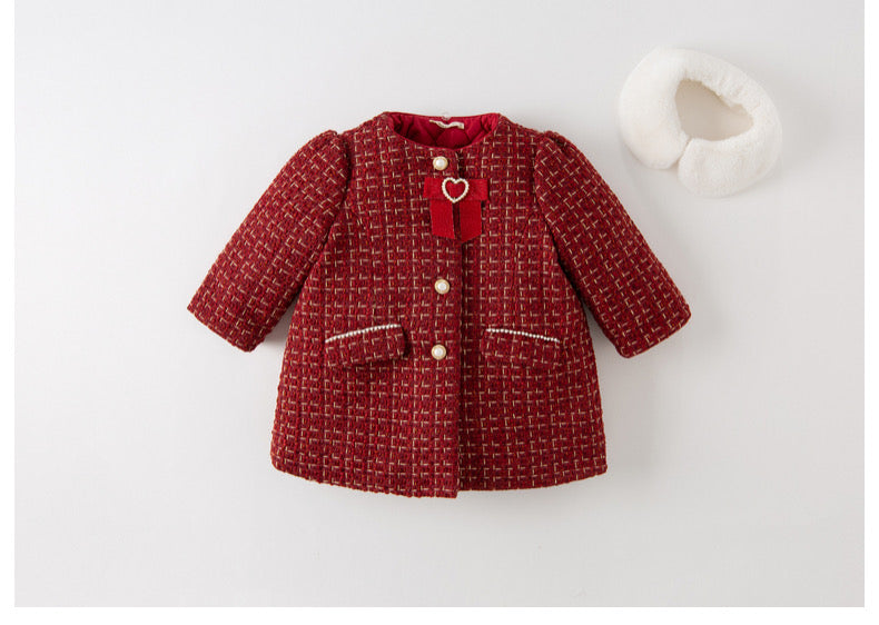 dave&bella デイブベラ レッドツイード中綿コート DB4224277