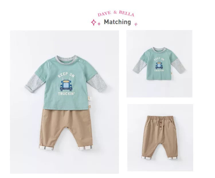 【73cm last one】dave&bella  デイブベラ  レイヤードトラックロンT