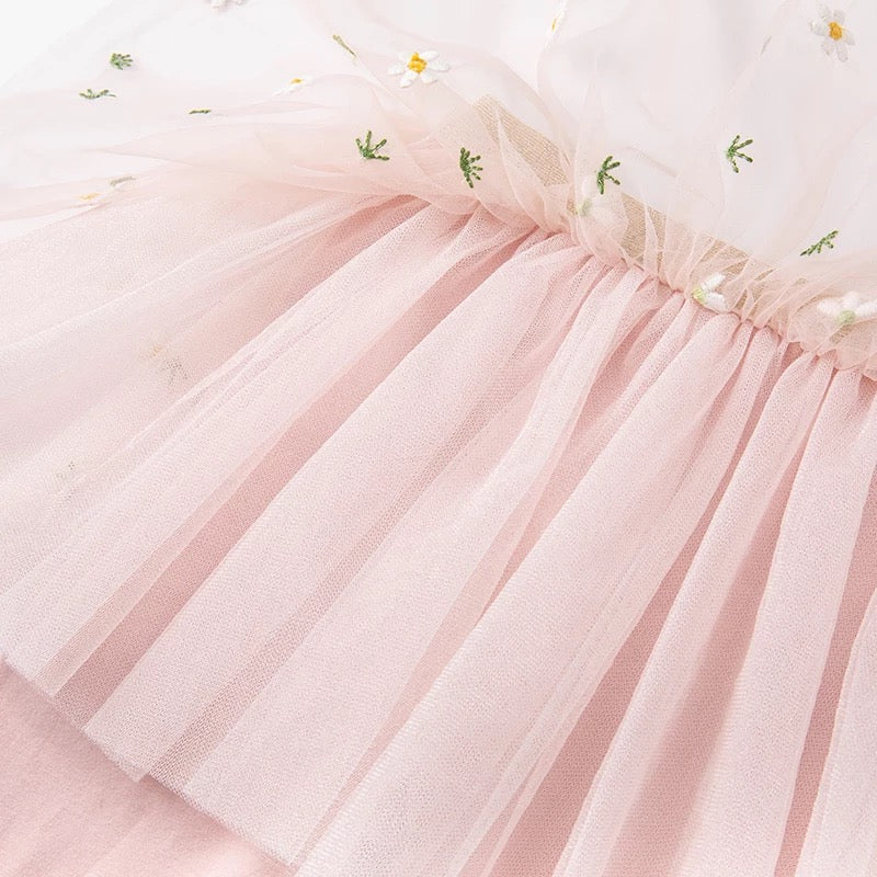 dave&bella Dave Bella Flower Embroidery Tulle Skirt Leggings DB1220797