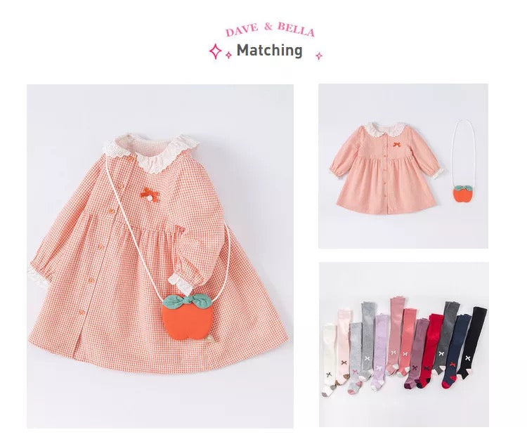 dave&bella Checked dress with apple pochette DB1220895