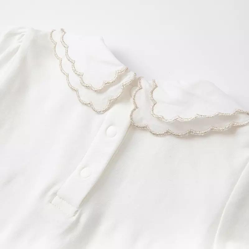 dave&bella Dave Bella double color ribbon embroidery blouse DB1220887