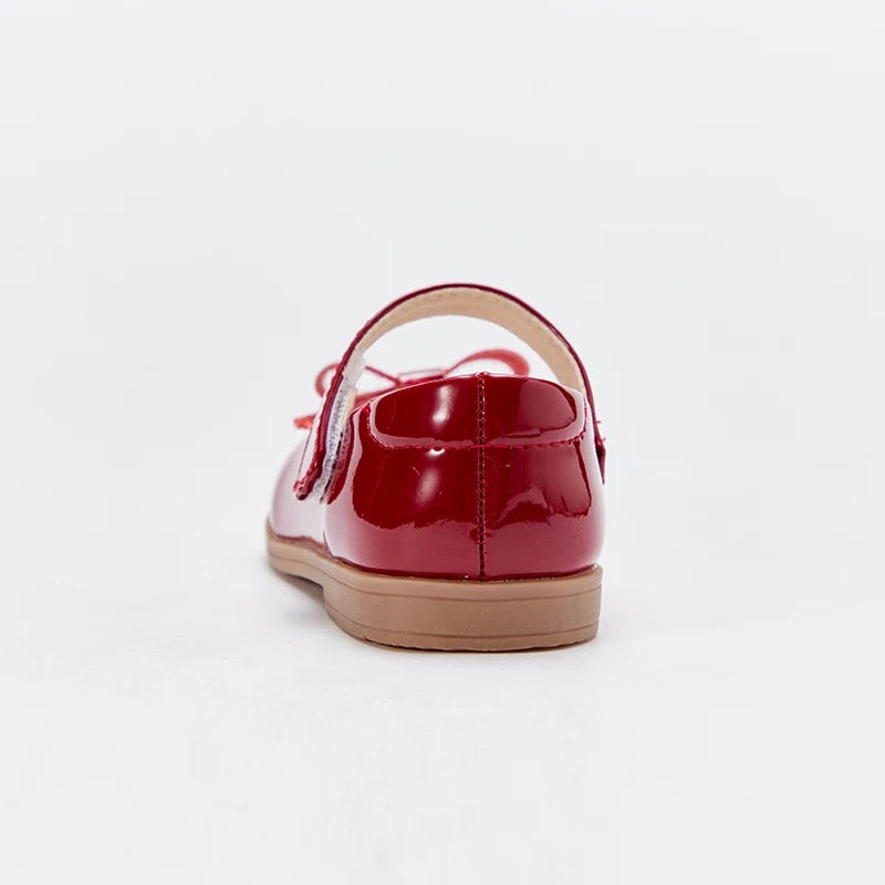 【14.5cm last one】dave&bella デイブベラ レッドリボンエナメルシューズ DB1221533