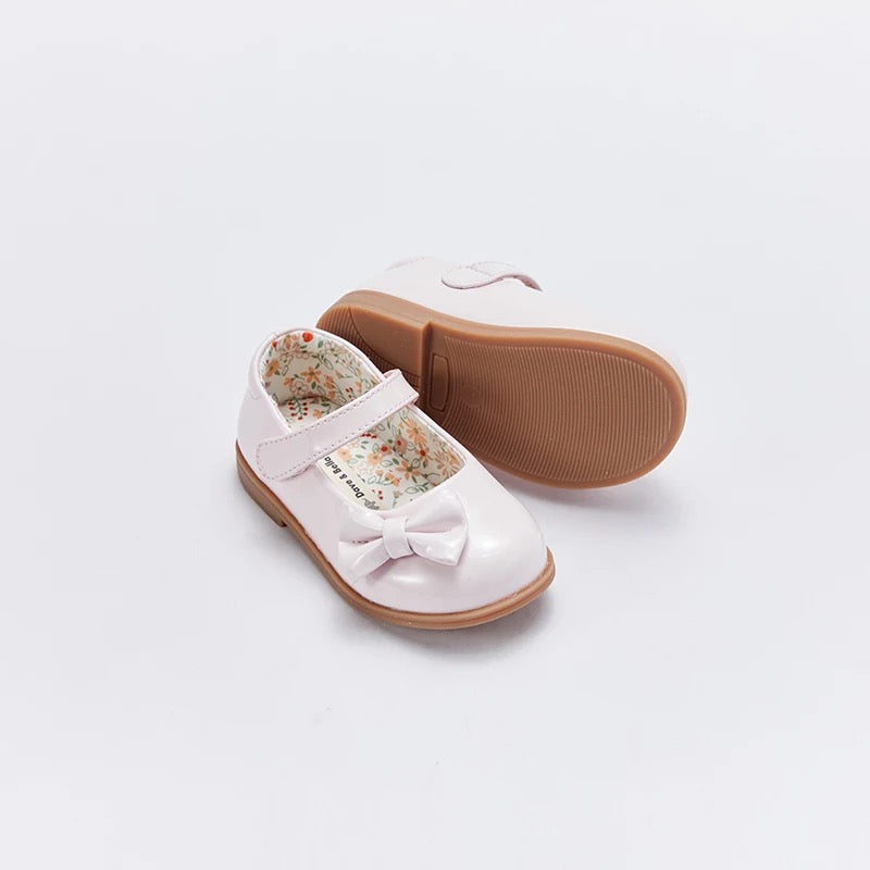 【16cm last one】dave&bella デイブベラ ベビーピンクリボンエナメルシューズ DB1220619