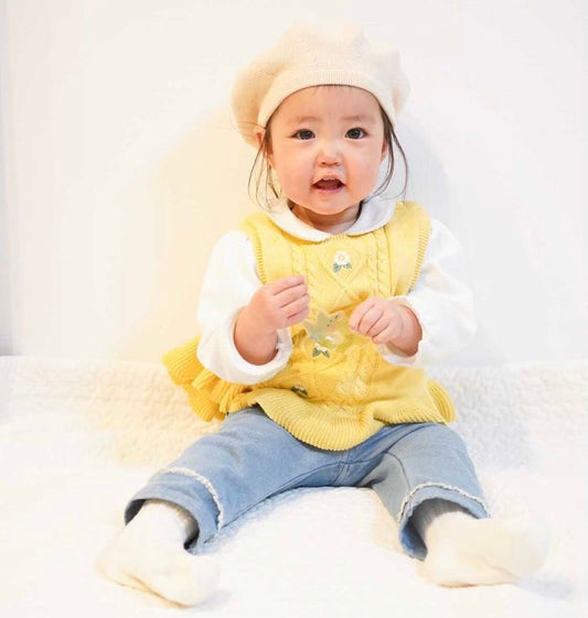 dave&bella デイブベラ フラワー刺繍イエローベスト DB1221228