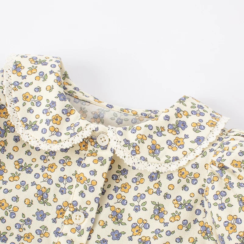 dave&bella デイブベラ イエローブルーフローラルワンピース DB3222714