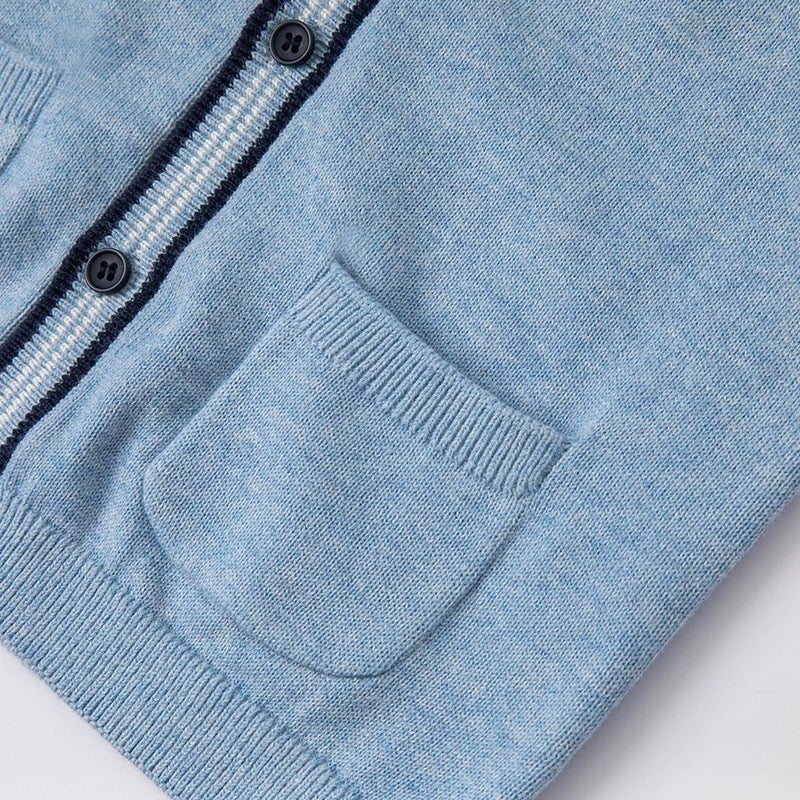 dave&bella Dave Bella logo embroidery blue cardigan DB1220674