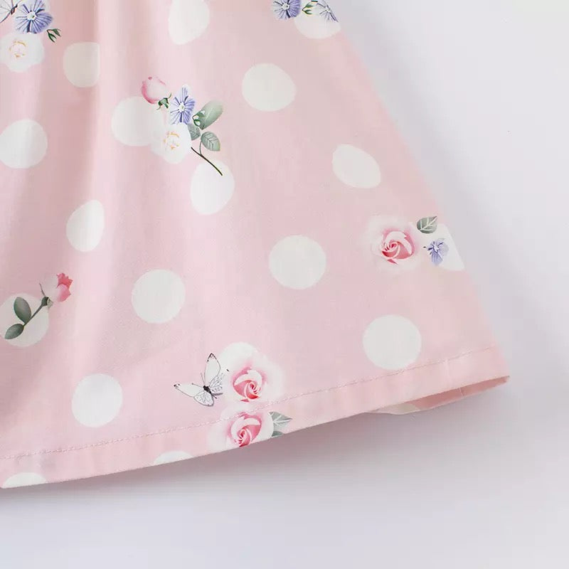 dave&bella デイブベラ ピンクドットフローラルワンピース