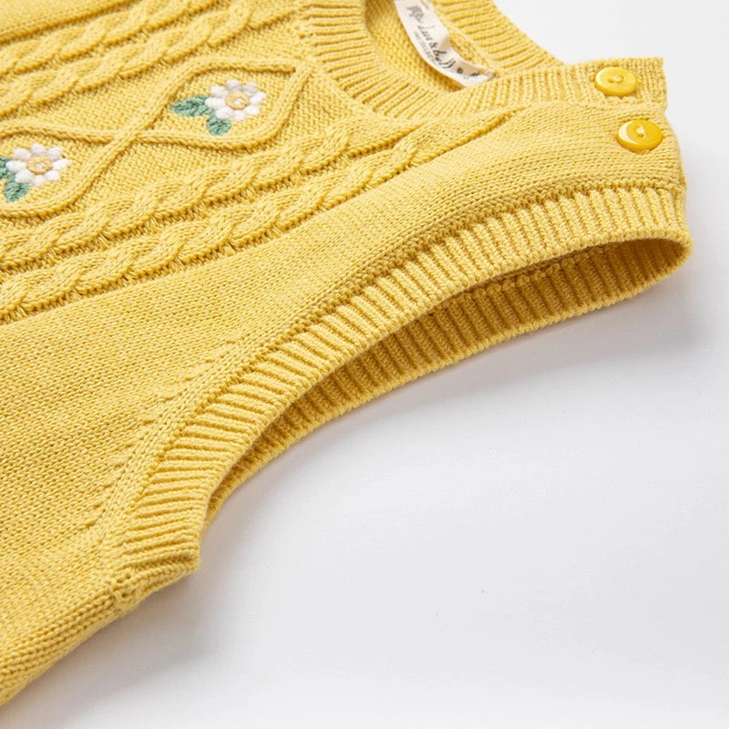 dave&bella デイブベラ フラワー刺繍イエローベスト DB1221228