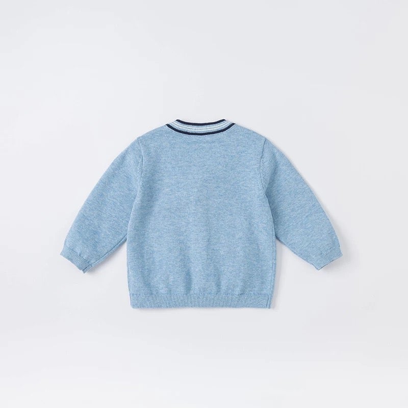 dave&bella Dave Bella logo embroidery blue cardigan DB1220674