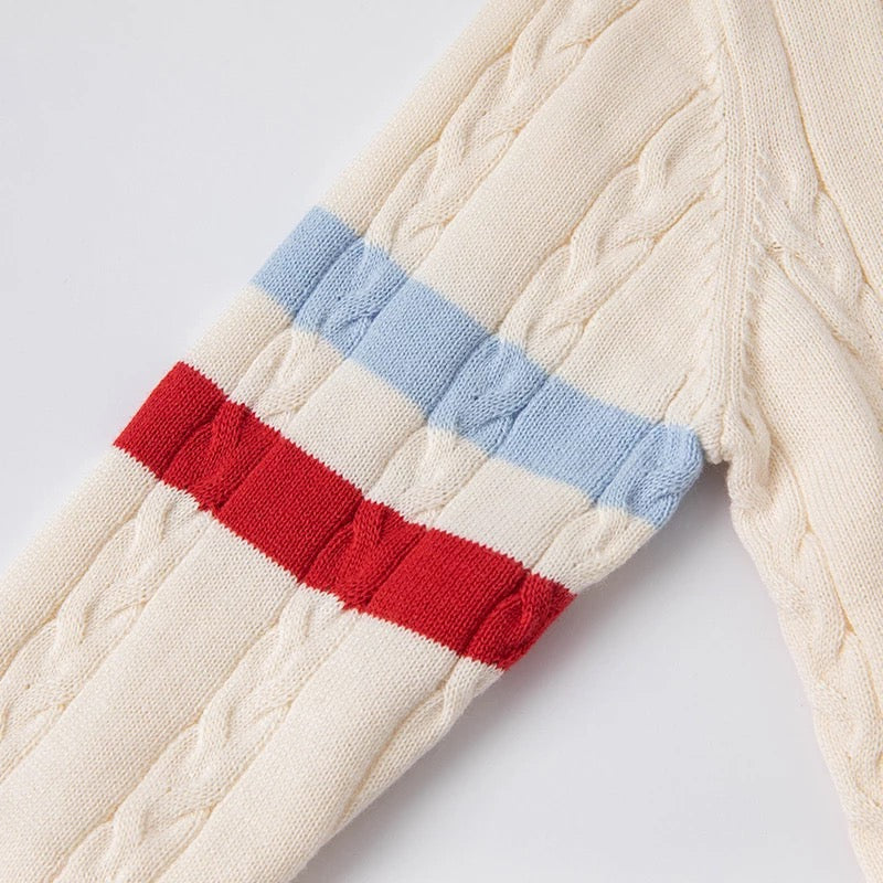 dave&bella Dave Bella yacht embroidery cable knit cardigan DB1221067