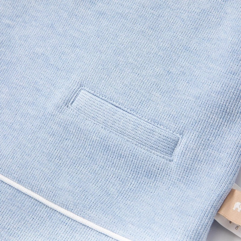 dave&bella デイブベラ ボウタイ付きライトブルーベストドッキングトップス&ネイビーパンツセット DB1220499