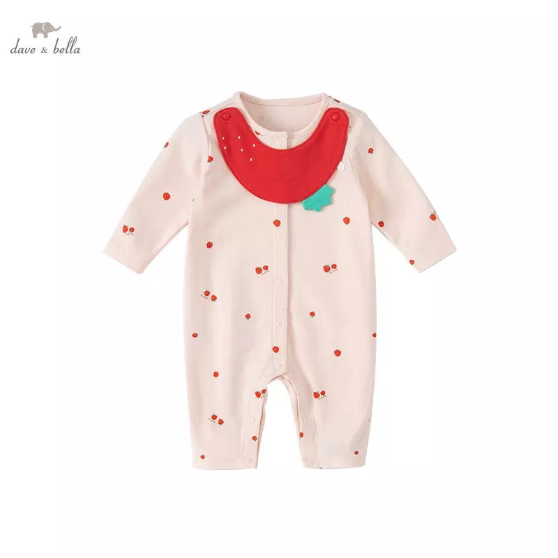 dave&bella strawberry design romper with bib DB1221170 59cm