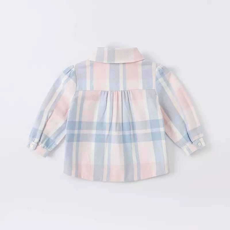dave&bella Pale color check blouse DB1221686 90cm