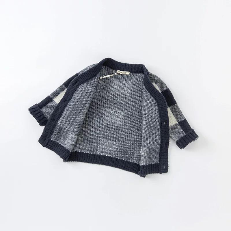 dave&bella Dave Bella Navy Block Check Cardigan 24M