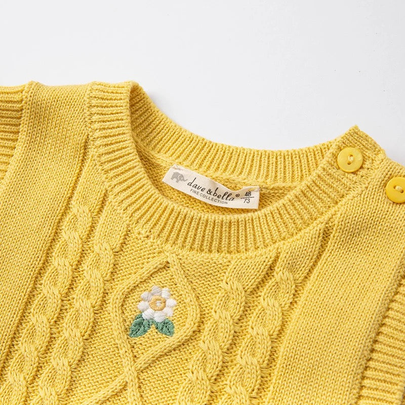 dave&bella デイブベラ フラワー刺繍イエローベスト DB1221228