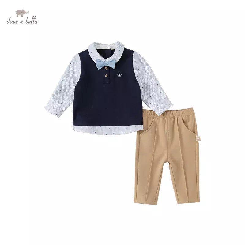 dave&bella デイブベラ ボウタイ付きベストドッキングスターシャツセットアップ DB1220642