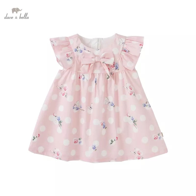 dave&bella デイブベラ ピンクドットフローラルワンピース