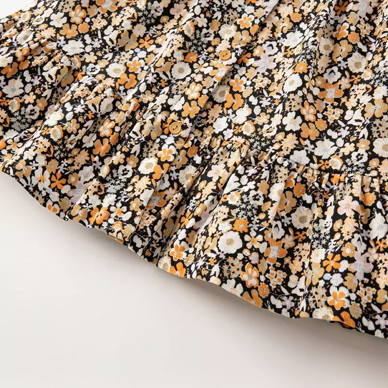 dave&bella デイブベラ ポシェット付きふわふわ襟フローラルワンピース DB4224226 90cm