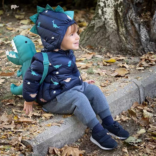 dave&bella dave bella down jacket with dinosaur backpack 24M