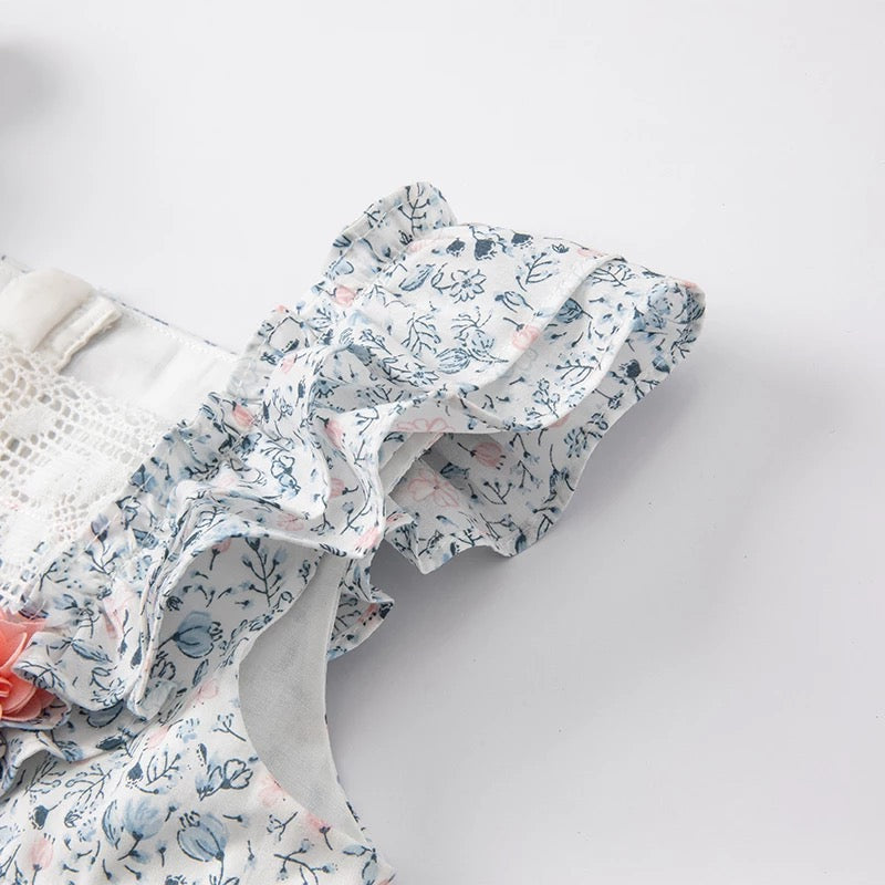 dave&bella デイブベラ フリルスリーブフローラルワンピース DB2221903 90cm