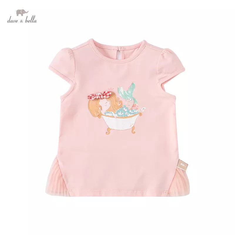 dave&bella デイブベラ マーメイドイラストフリルTシャツ DB2221874 90cm