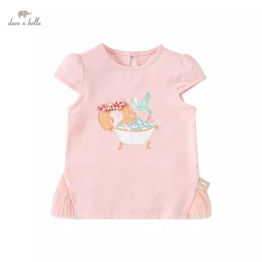 dave&bella デイブベラ マーメイドイラストフリルTシャツ DB2221874 90cm
