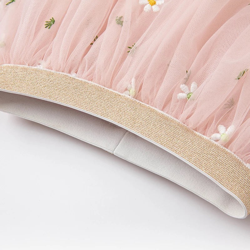 dave&bella Dave Bella Flower Embroidery Tulle Skirt Leggings DB1220797