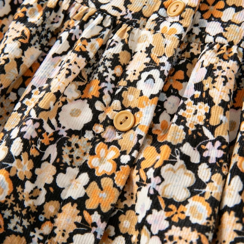 dave&bella デイブベラ ポシェット付きふわふわ襟フローラルワンピース DB4224226 90cm