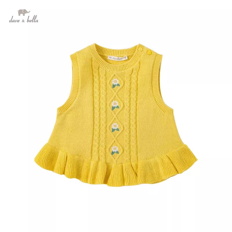 dave&bella デイブベラ フラワー刺繍イエローベスト DB1221228
