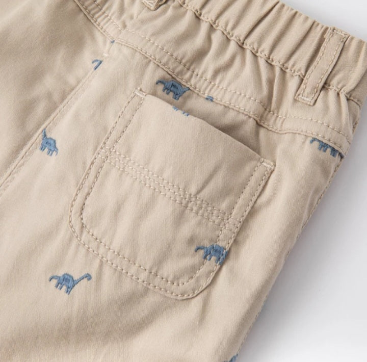 dave&bella dave bella dinosaur embroidery pants 80cm