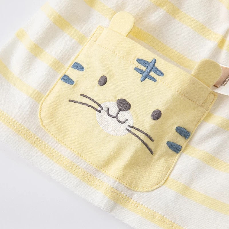 dave&bella デイブベラ タイガーポケットイエローボーダーポロシャツセットアップ DB2221392 90cm