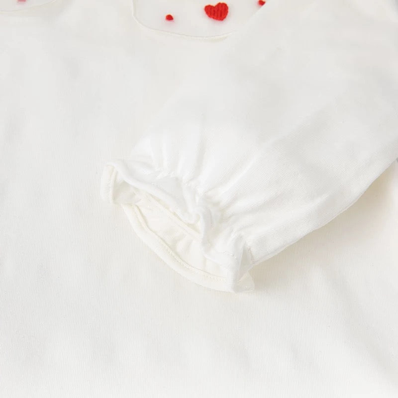 dave&bella Dave Bella heart embroidery double collar blouse DB1220891