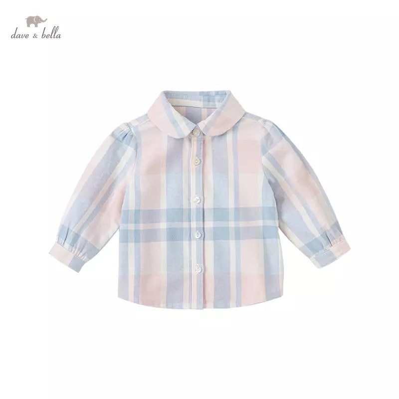 dave&bella Pale color check blouse DB1221686 90cm