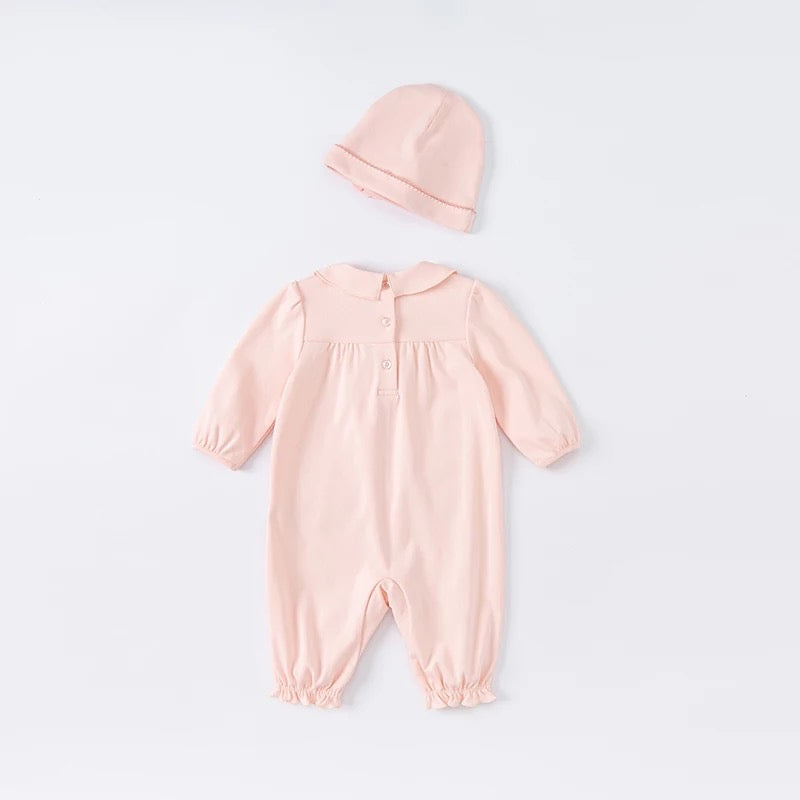 dave&bella デイブベラ 帽子付きビッグリボンロンパース DB1223376 59cm