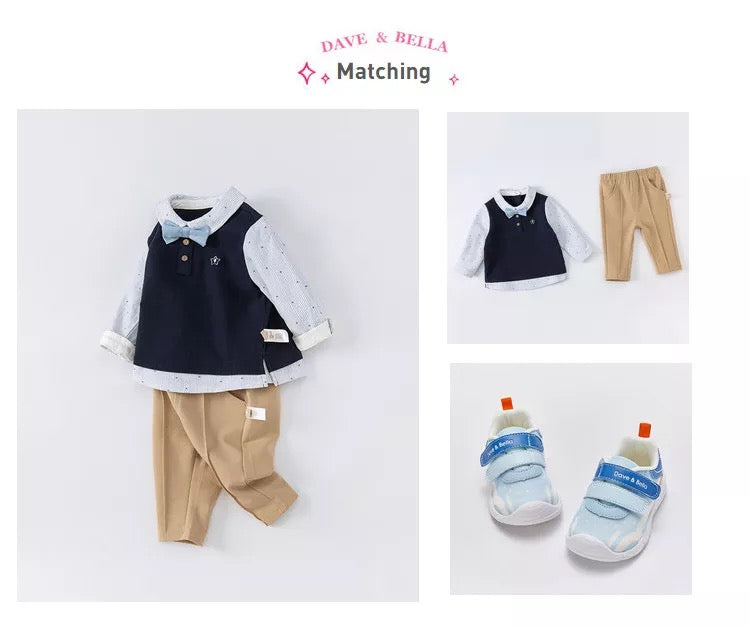 dave&bella デイブベラ ボウタイ付きベストドッキングスターシャツセットアップ DB1220642