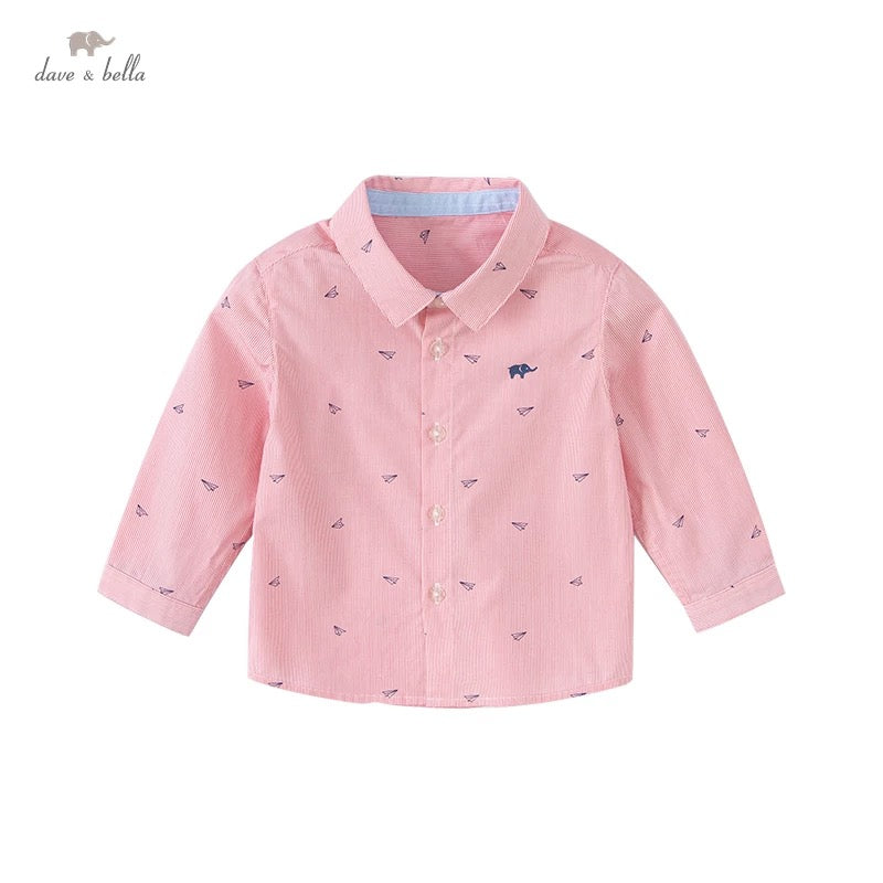 dave&bella Dave Bella Paper Plane Design Red Stripe Shirt DB1220683