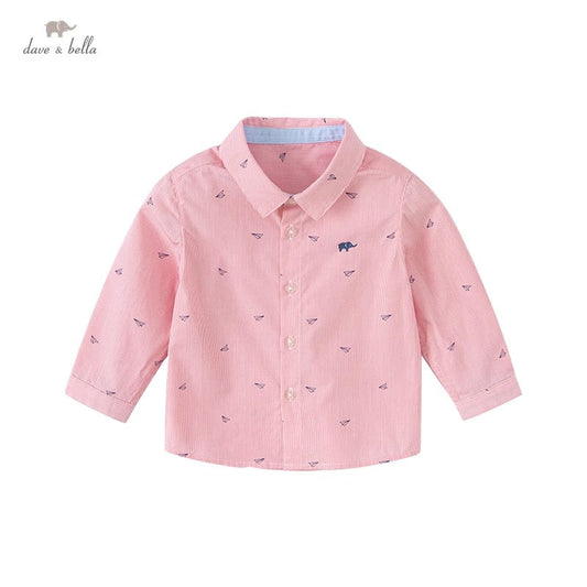 dave&bella デイブベラ 紙ヒコーキデザインレッドストライプシャツ DB1220683