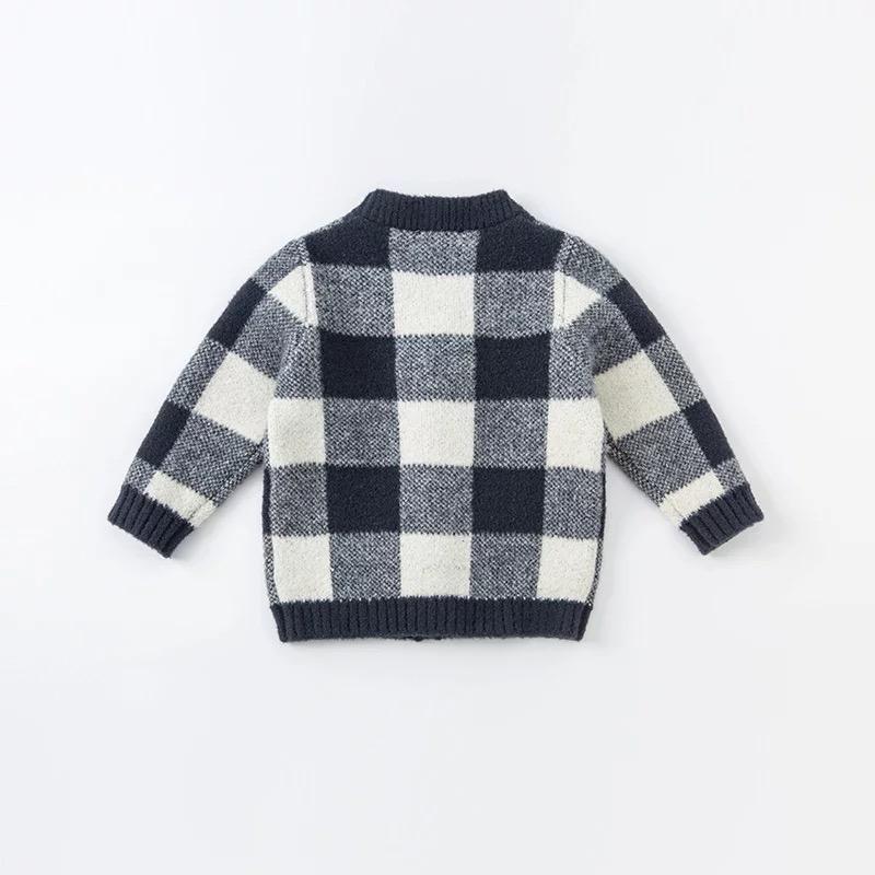 dave&bella Dave Bella Navy Block Check Cardigan 24M