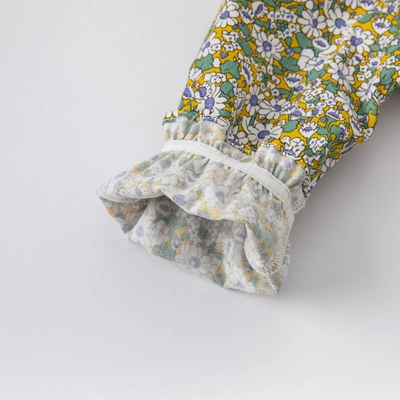 dave&bella デイブベラ ビッグカラーグリーンフローラルワンピース DB1221229