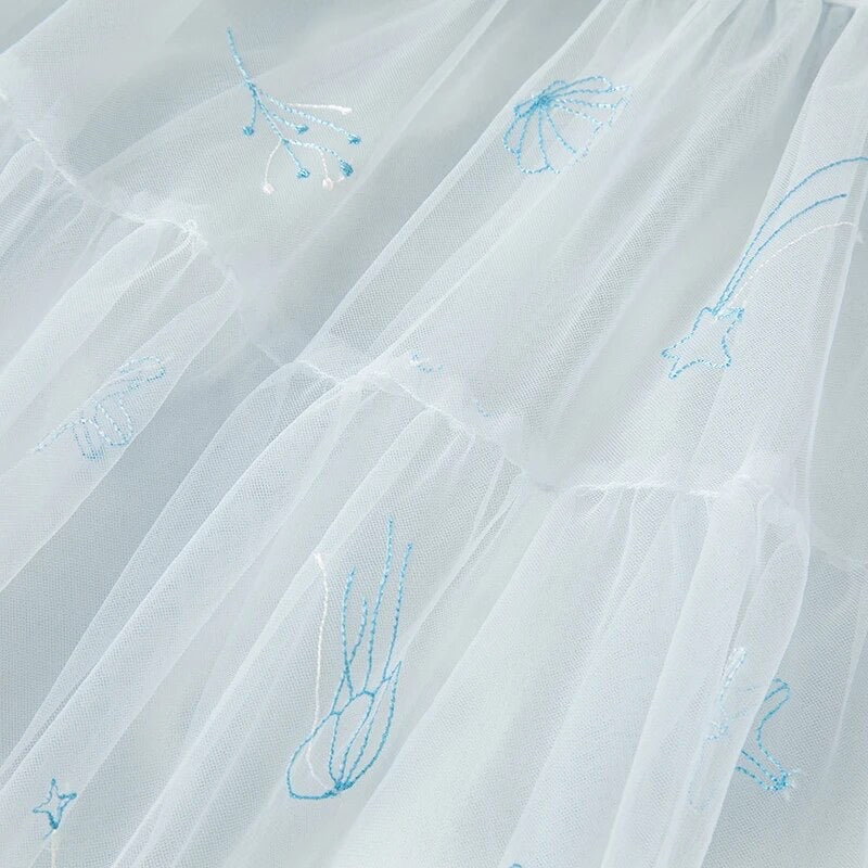 dave&bella デイブベラ セーラー襟ライトブルーチュールドレス DB2235004